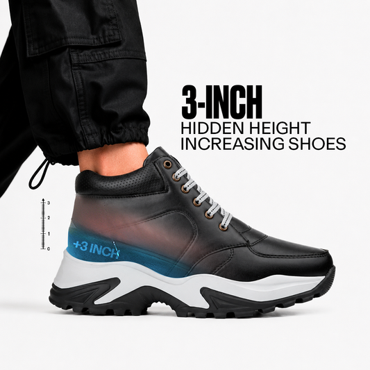 Stylish Lace-Up Shoes Black - 3-Inch (7.62CM)