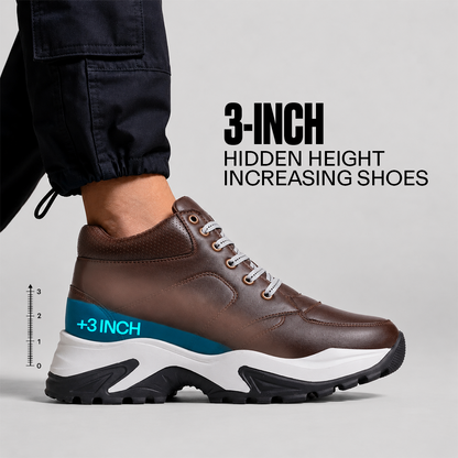 Stylish Lace-Up Shoes Brown- 3-Inch (7.62CM)