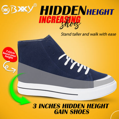 BXXY Premium Elevator Sneakers with 3 Inch Hidden Lift and Everyday Comfort