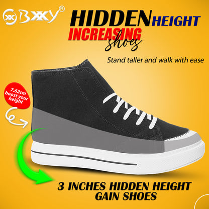BXXY Premium Elevator Sneakers with 3 Inch Hidden Lift and Everyday Comfort