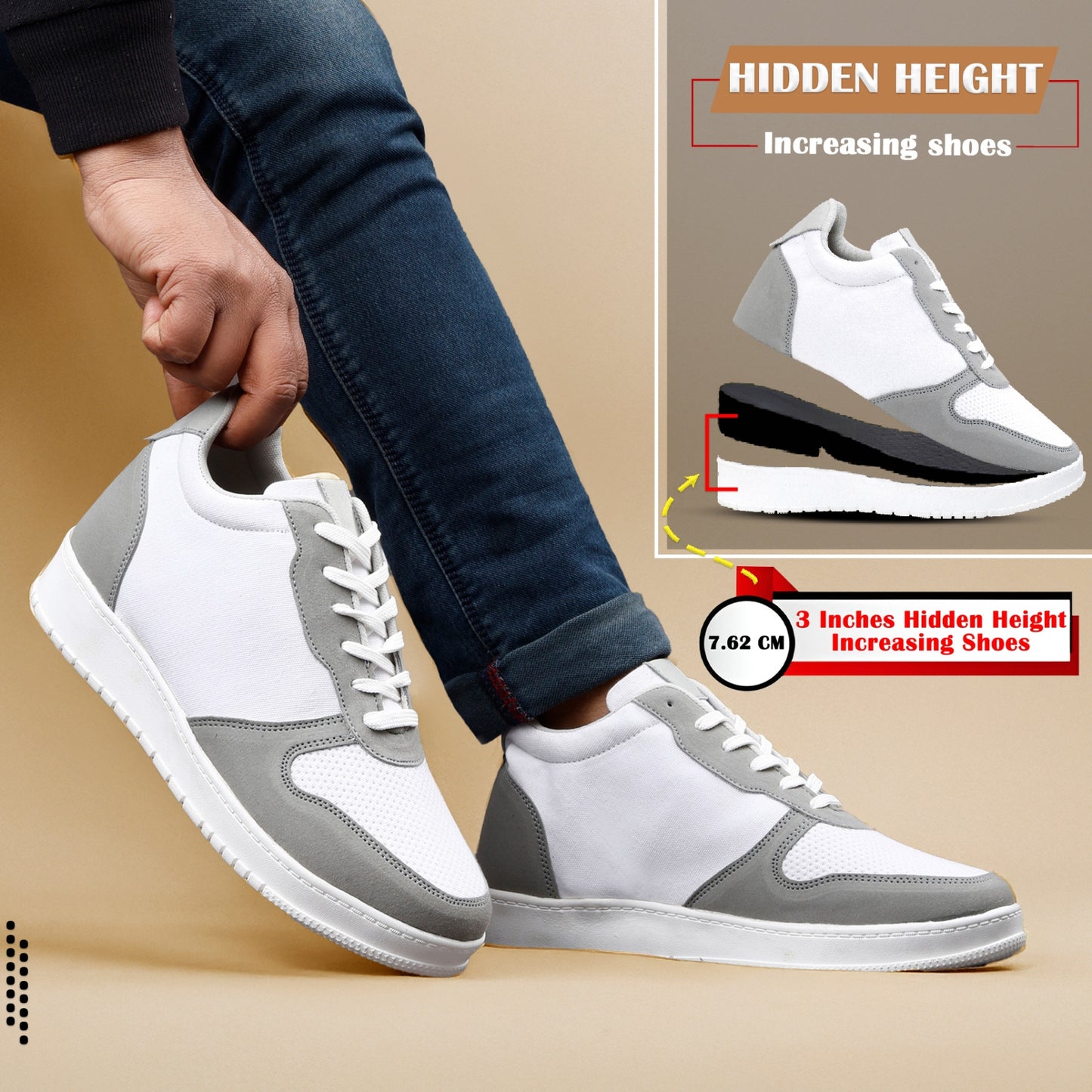 Bxxy 3 Inch Hidden Height sports Shoes