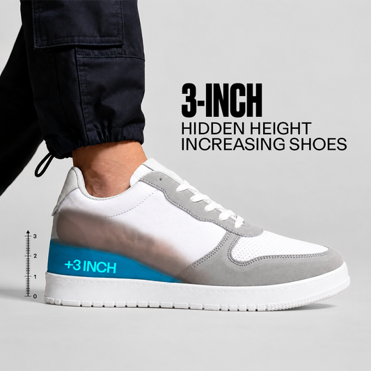 Men's 3 Inch Hidden Height Increasing Shoes - White