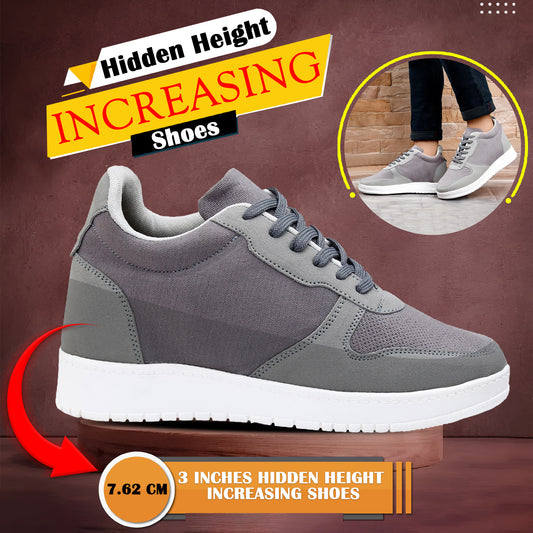 Mens 3 Inch Height Increase Sneakers with Hidden Heels