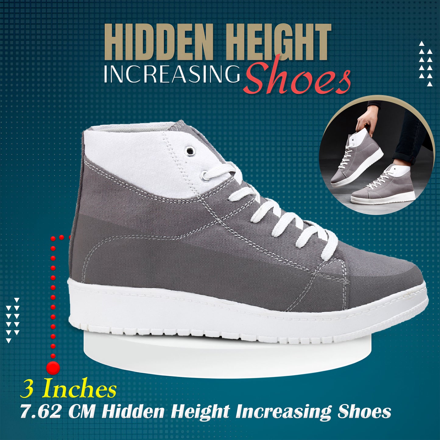 BXXY Mens Canvas High Top Sneakers Lightweight & Stylish