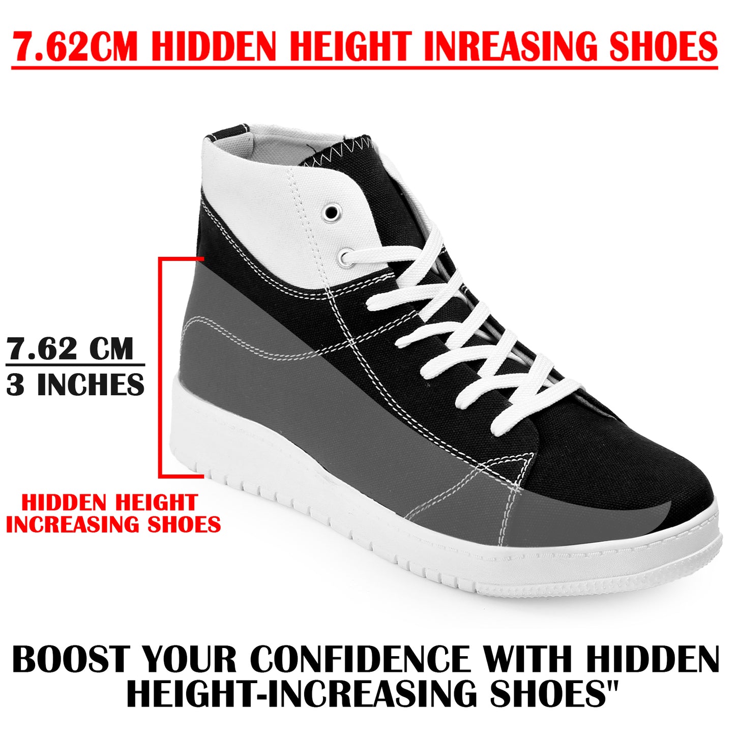 BXXY Mens Canvas High Top Sneakers Lightweight & Stylish