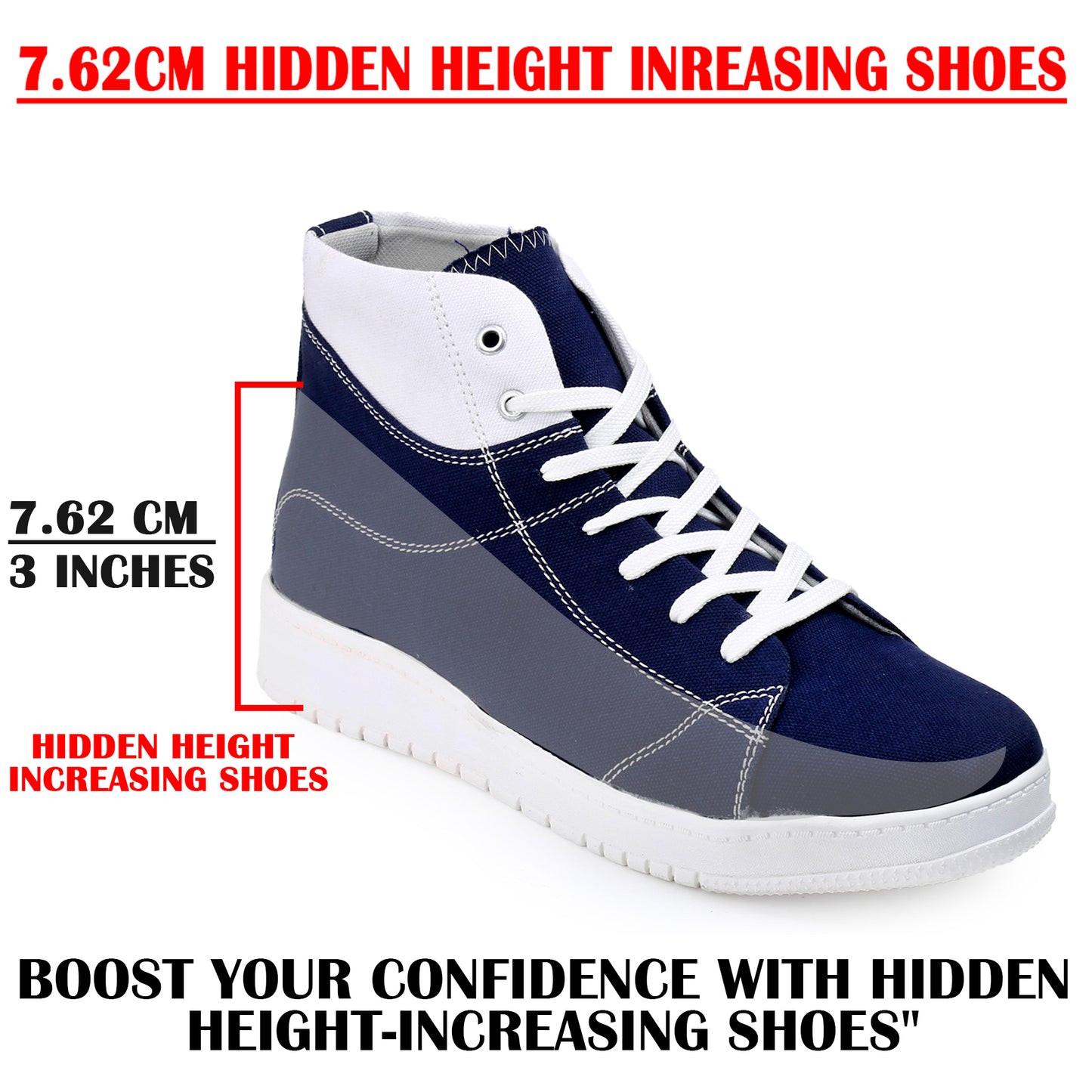 BXXY Mens Canvas High Top Sneakers Lightweight & Stylish