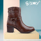 Elegant Black Vegan Ankle Zipper Boots for Women