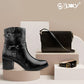 Elegant Black Vegan Ankle Zipper Boots for Women