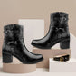 Elegant Black Vegan Ankle Zipper Boots for Women