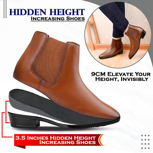 Height Boost Chelsea Boots for Men –3.5 Inch (9CM) Concealed Lift