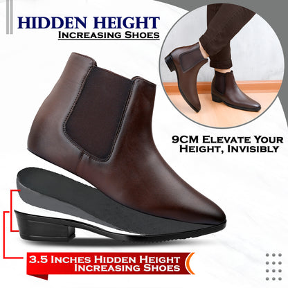Height Boost Chelsea Boots for Men –3.5 Inch (9CM) Concealed Lift