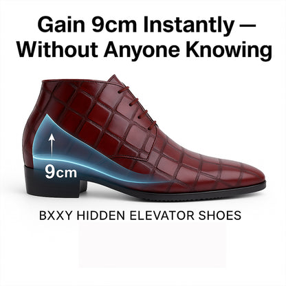 Men's 9 cm Height Boosting Shiny Formal Lace-Up Shoes