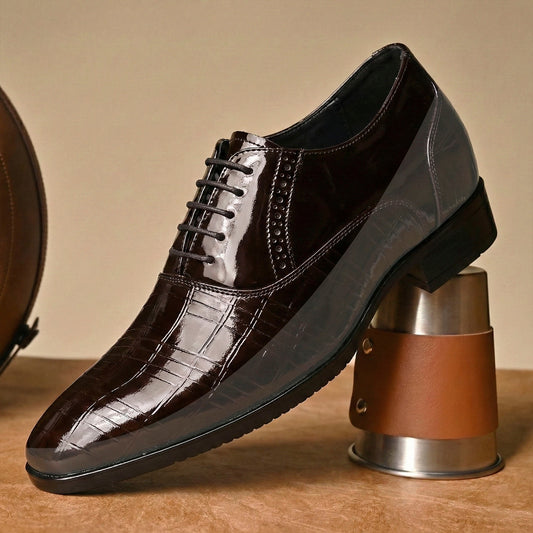 3.5” Inch Boost for Smarter Look – Shiny Elevator Shoes