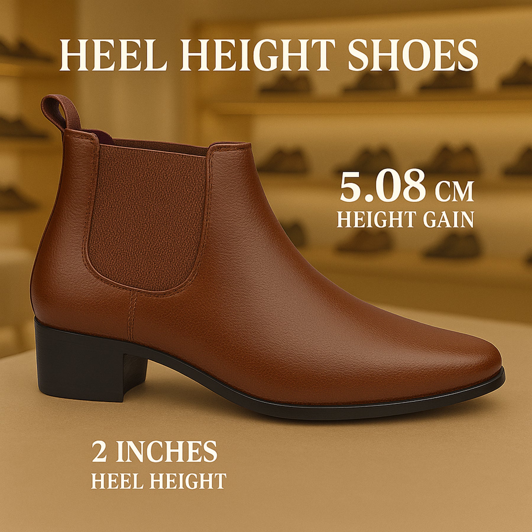 Men's Chelsea Boots WITH Inches Heel Height Gain – BxxyShoes