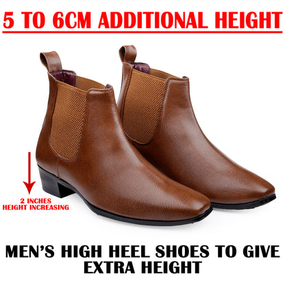 Men's Chelsea Boots WITH 2 Inches Heel Height Gain
