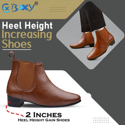 Men's Chelsea Boots WITH 2 Inches Heel Height Gain