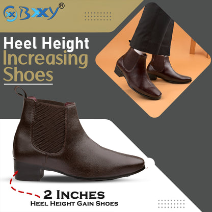 Men's Chelsea Boots WITH 2 Inches Heel Height Gain