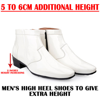 Men's Formal Elevator Boots – Add 5 to 6 cm (2") Height – High Heel Patent Leather Shoes