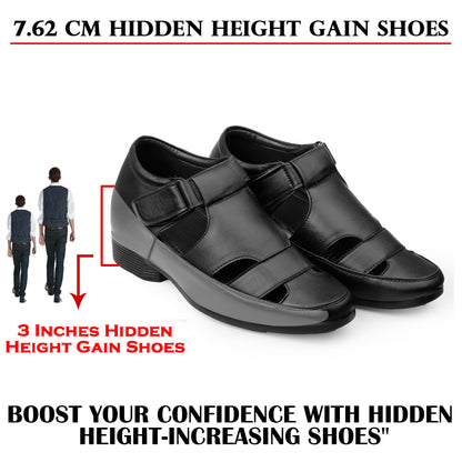 BXXY Comfort Height Sandals Invisible 7.62 CM Lift for Everyday Wear