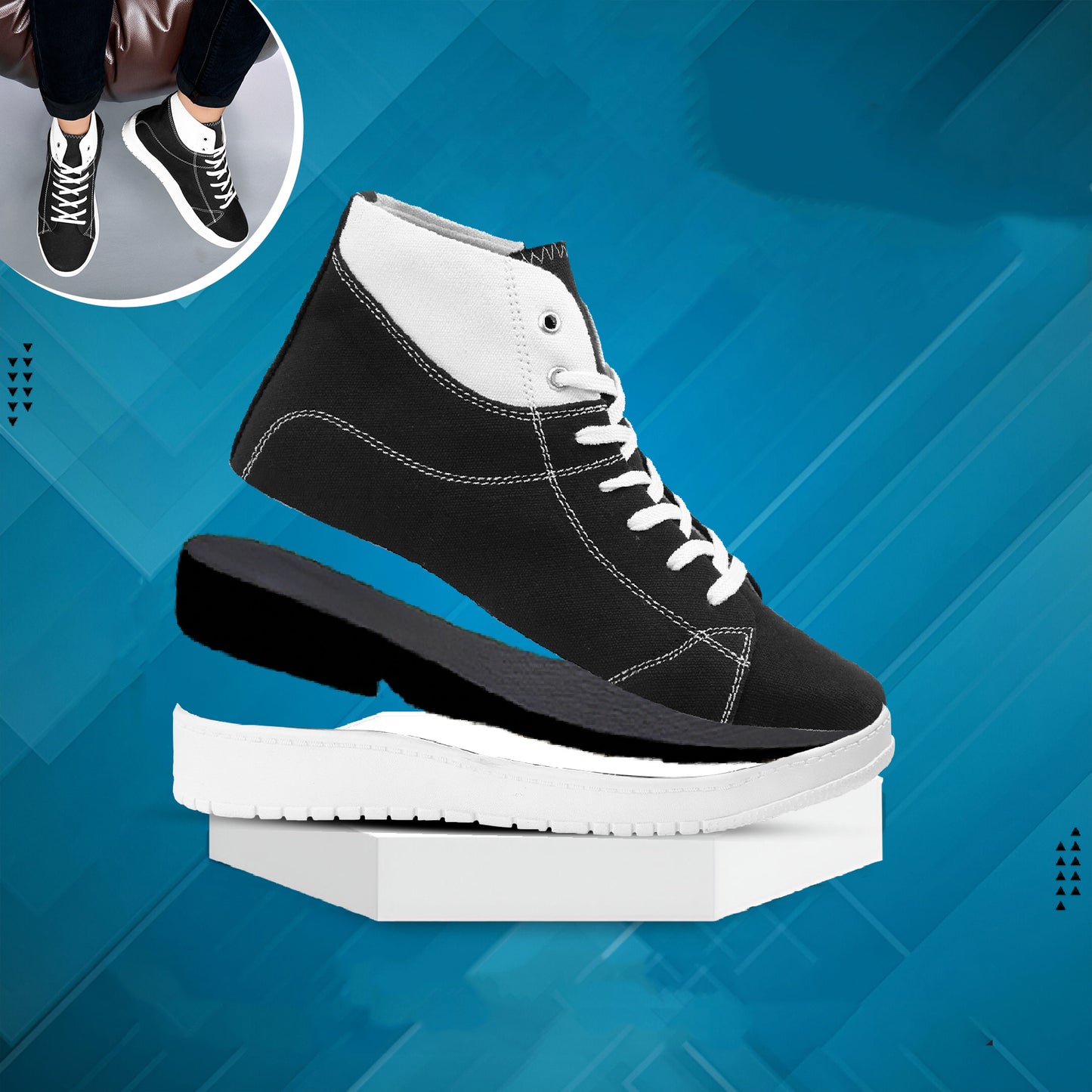 BXXY Mens Canvas High Top Sneakers Lightweight & Stylish