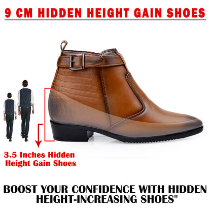 Executive Men’s Elevator Dress Boots – Hidden 9cm Height Boost