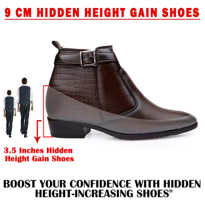 Executive Men’s Elevator Dress Boots – Hidden 9cm Height Boost