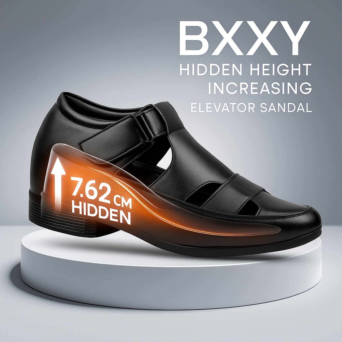 BXXY Comfort Height Sandals Invisible 7.62 CM Lift for Everyday Wear