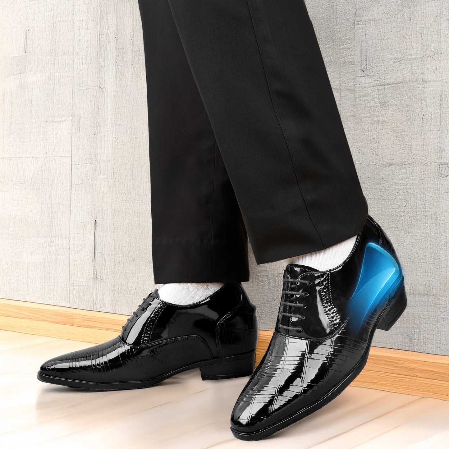 Mens Formal Style Shoes with 3.5 Inch Hidden Height Increase