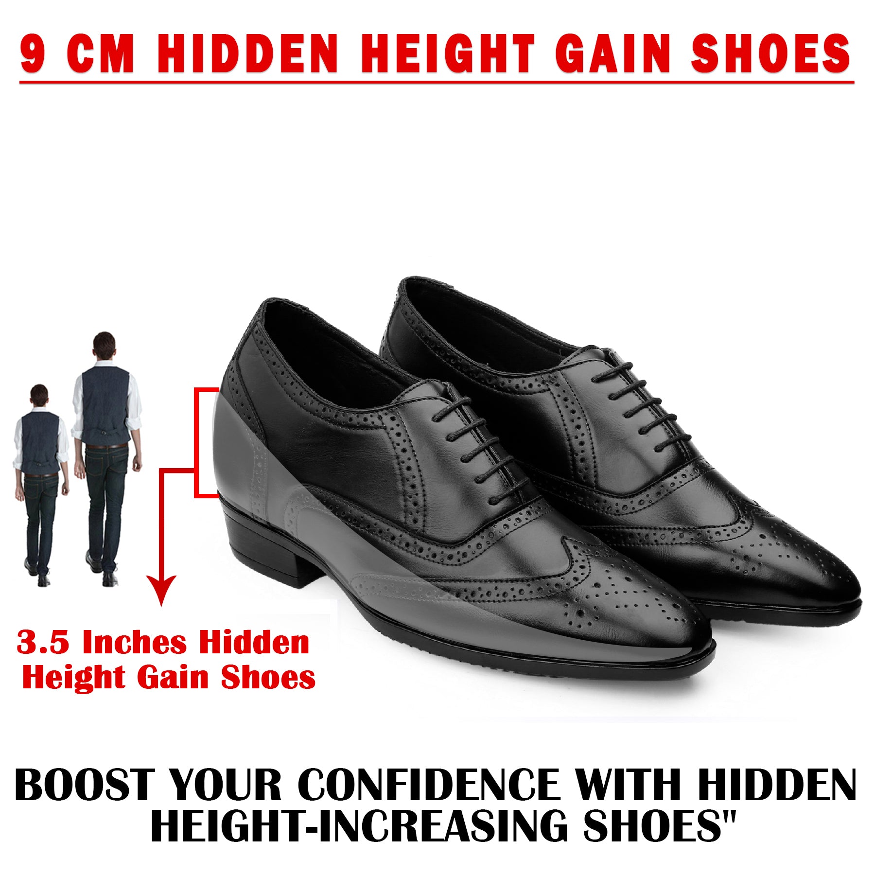 Elegant Brogue Dress Shoes for Men – BXXY Inch Height Boost