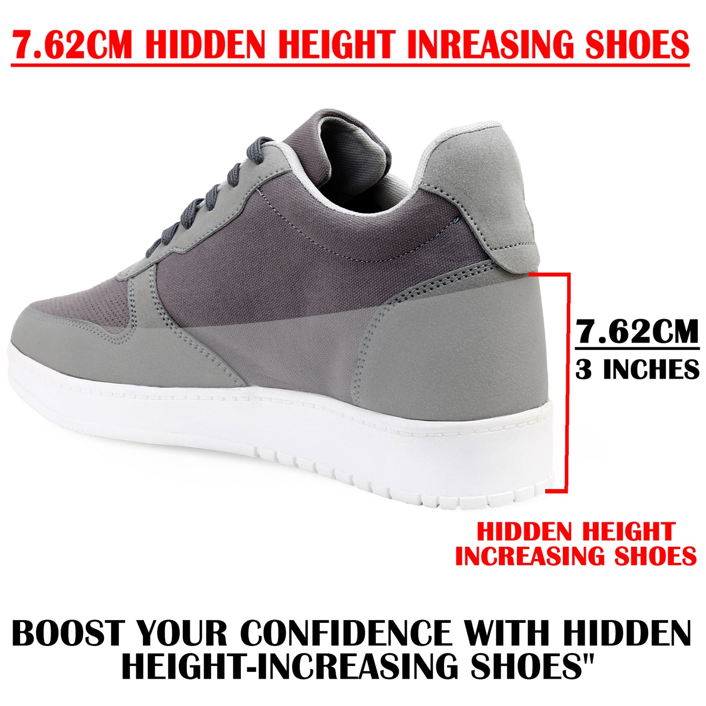 Men's 3 Inch Hidden Height Increasing Shoes