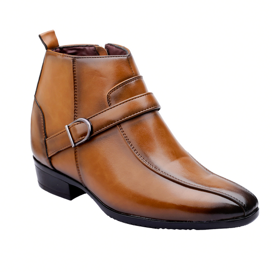 Formal Elevator Boots Tan - 3.5 Inches (9cm)