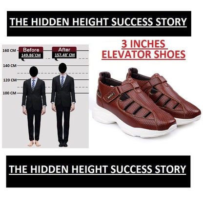 Bxxy's 3 Inch Hidden Height Increasing Velcro Ulta Comfortable Sandals for Men