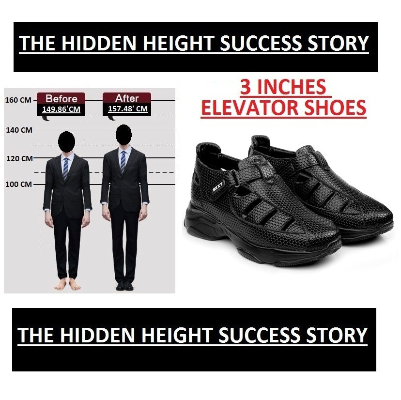 Men's 3 Inch Hidden Height Increasing Latest Casual Bxxy's Elevator Sandals