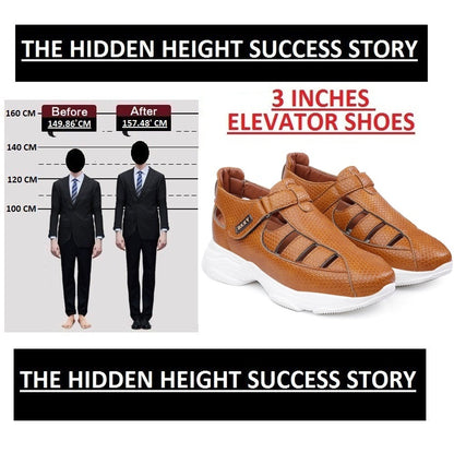 Bxxy's 3 Inch Hidden Height Increasing High-end Fashionable Sandals for Men