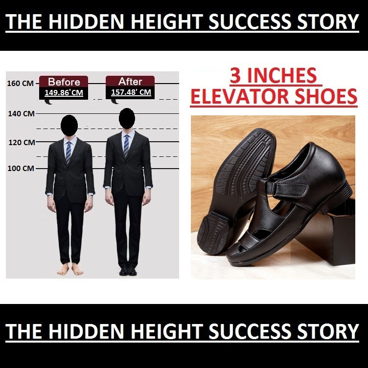 Men's All New 3 Inch Hidden Height Increasing Office Wear Elevator Roman Sandals