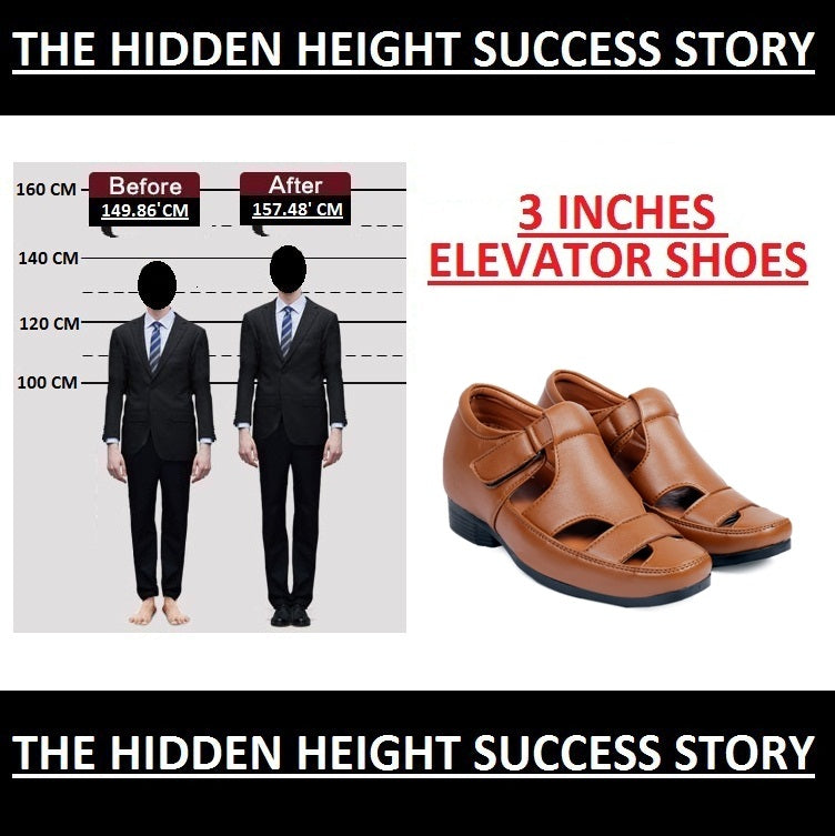 Men's All New 3 Inch Hidden Height Increasing Office Wear Elevator Roman Sandals
