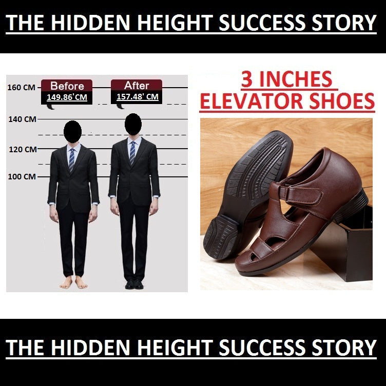 Men's All New 3 Inch Hidden Height Increasing Office Wear Elevator Roman Sandals
