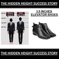 BXXY 3.5 Inch Height Increasing Formal and Casual Pu Leather Derby Boots for All Ocassions