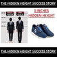 3 Inch Hidden Height Increasing Sport Shoes for Cricket, Football, Basketball etc.
