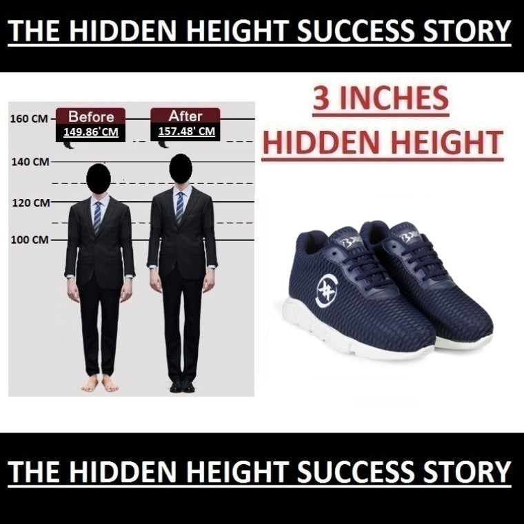 3 Inch Hidden Height Increasing Sport Shoes for Cricket, Football, Basketball etc.