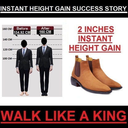 Men’s British-Style Suede Height Lift Boots