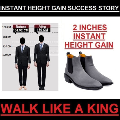 Men’s British-Style Suede Height Lift Boots