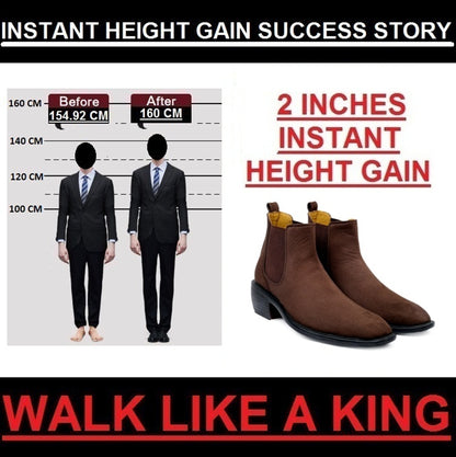 Men’s British-Style Suede Height Lift Boots