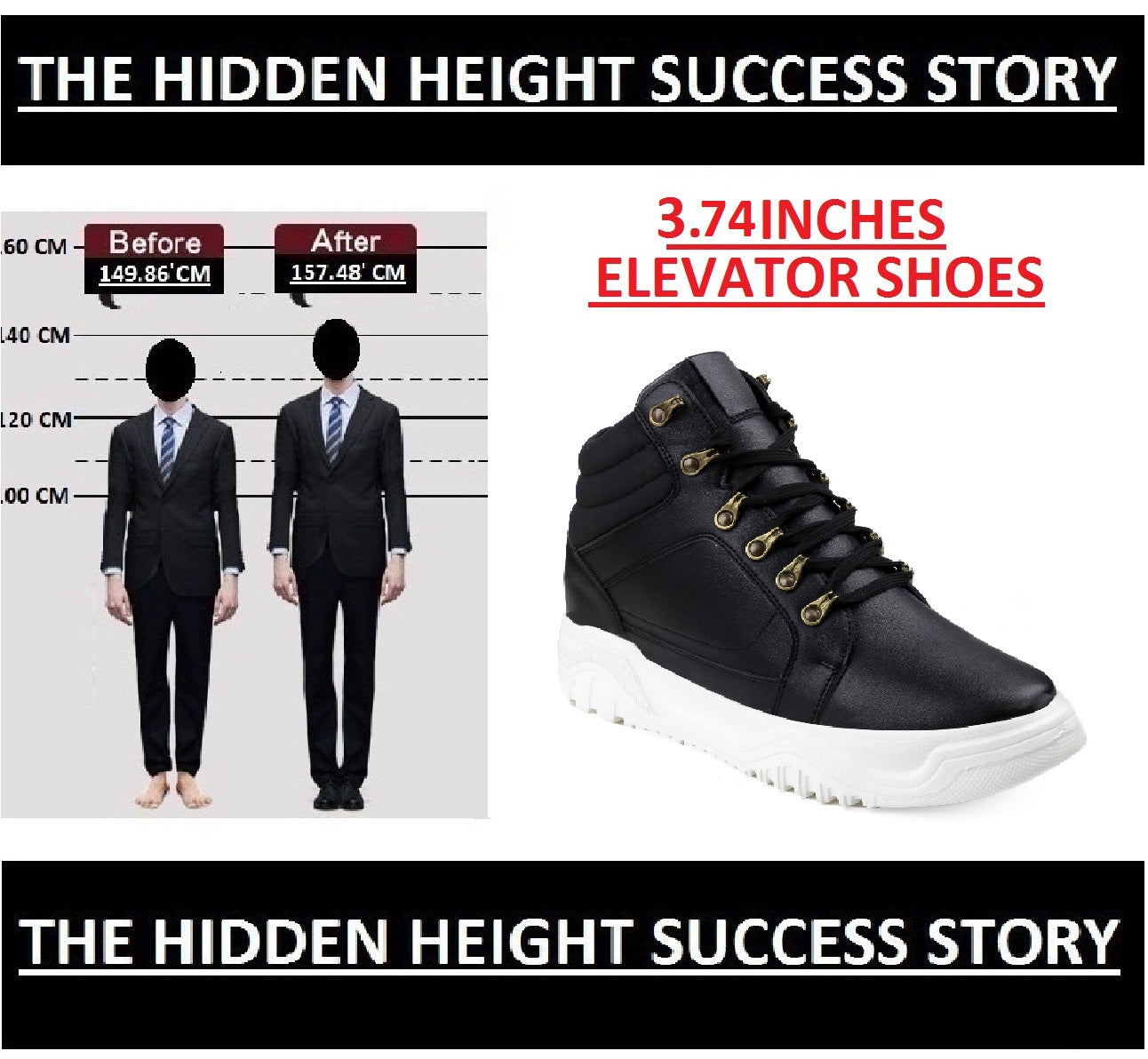 Bxxy Height Increasing Boots for Men with 3.74 Inches Lift