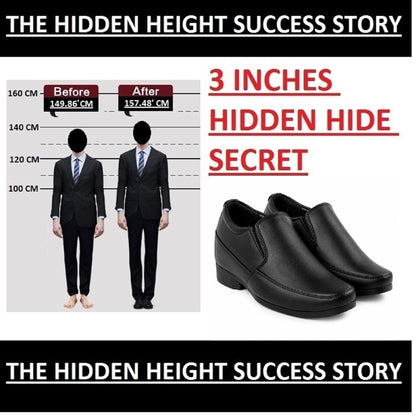 BXXY Mens 3 Inches Hidden Height Increasing Formal Wear Slipon Shoes