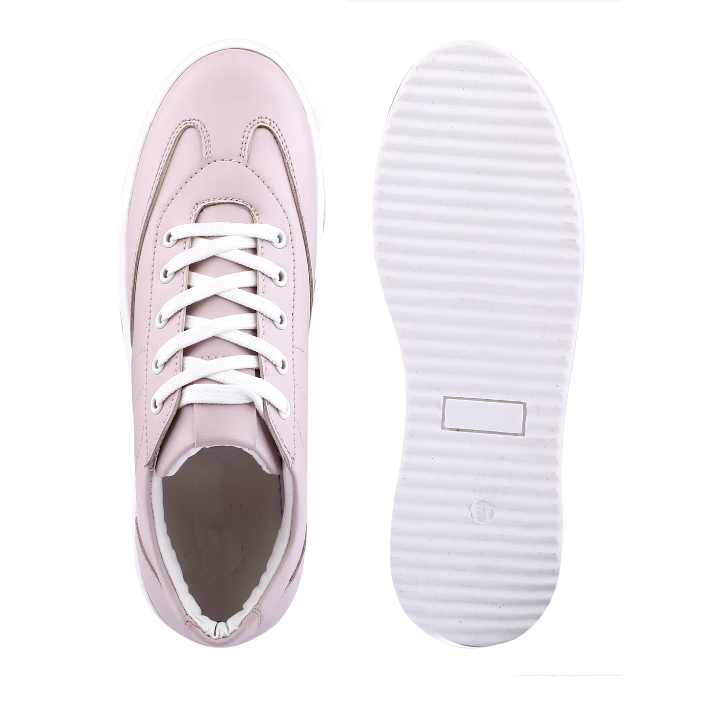 Women's Pu Synthetic Leather Material New Stylish Grey Casual Sneaker Lace up, Shoes