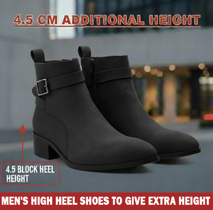Height Boosting Men’s Boots – 4.5 CM Heel Fashion Ankle Shoes