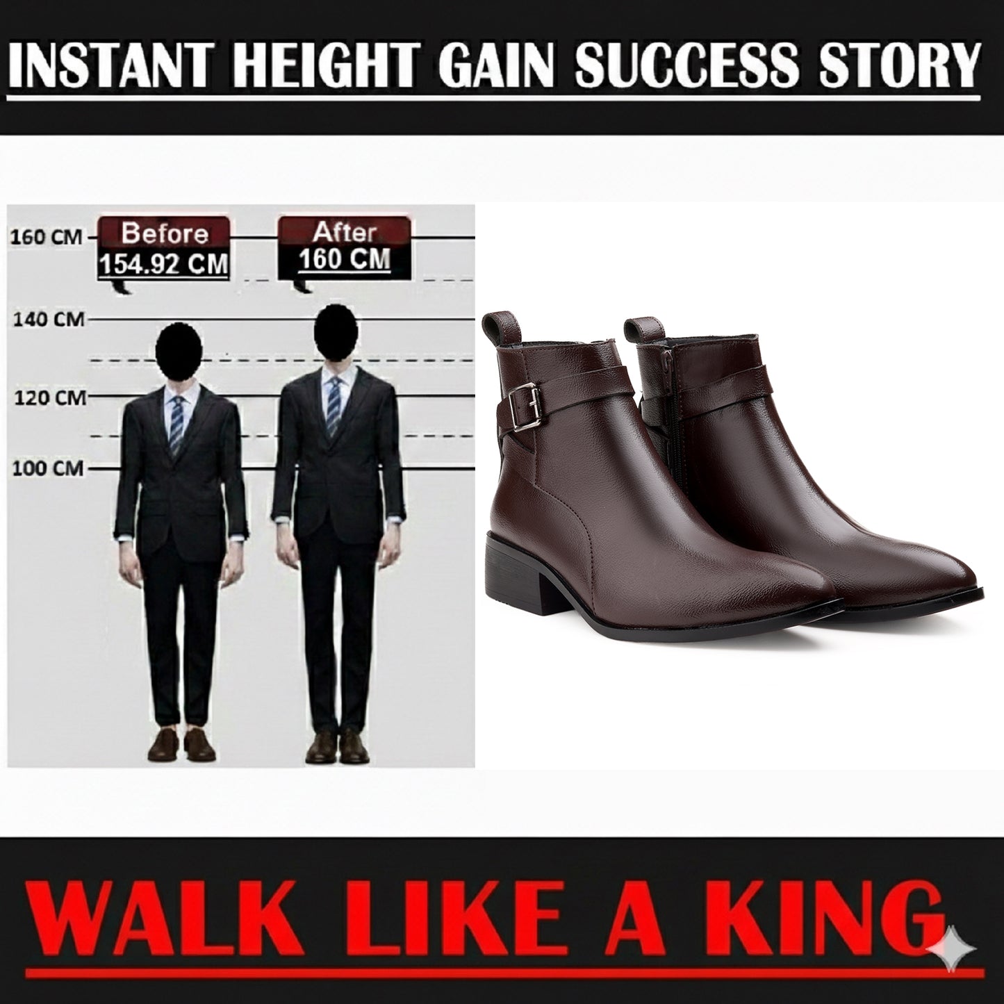 Men’s Brown Hidden Height Boost Boots