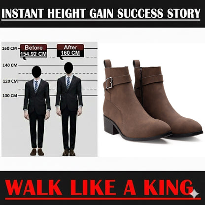 Height Boosting Men’s Boots – 4.5 CM Heel Fashion Ankle Shoes