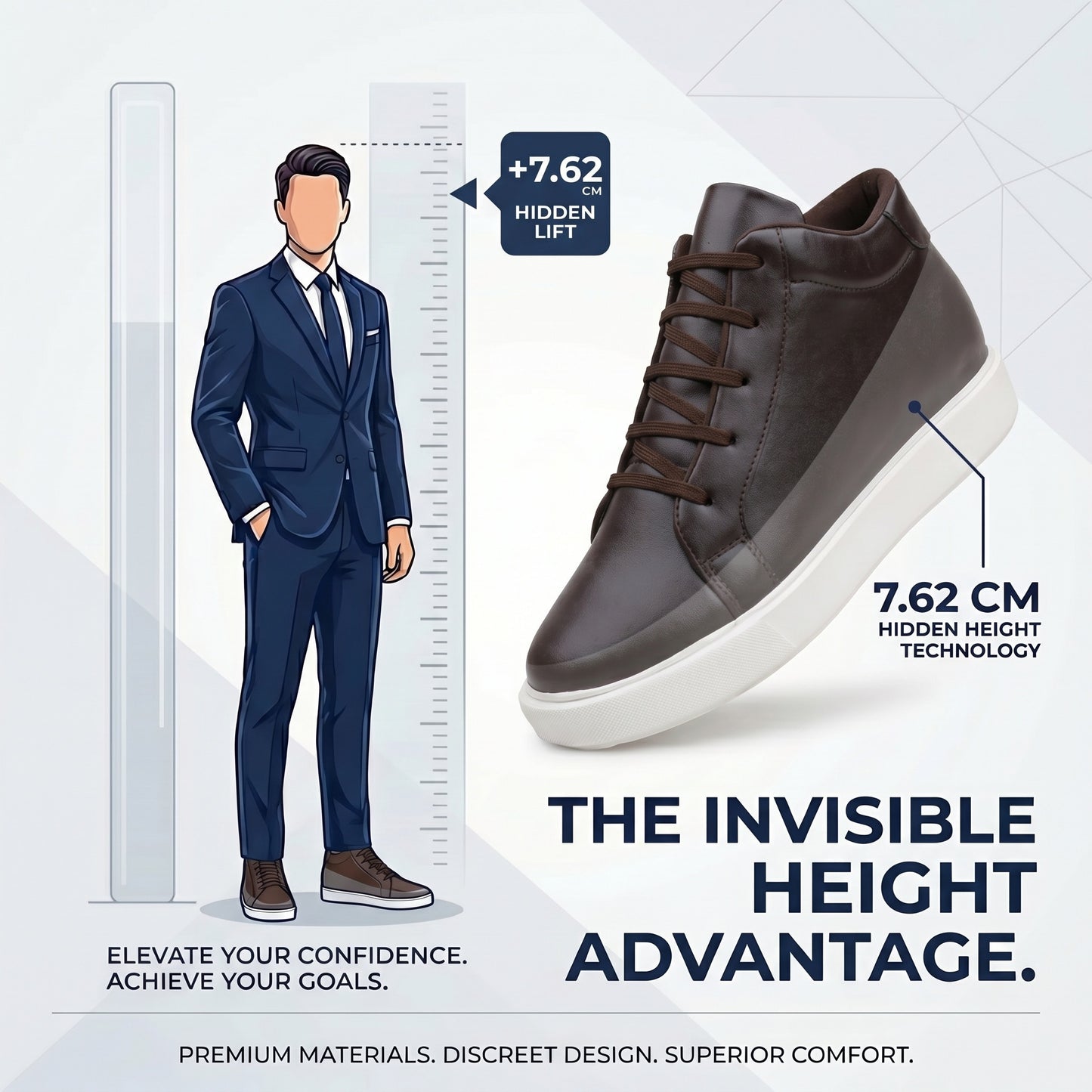 BXXY Elevator Shoes Add 7.62 CM Height with Style & Confidence